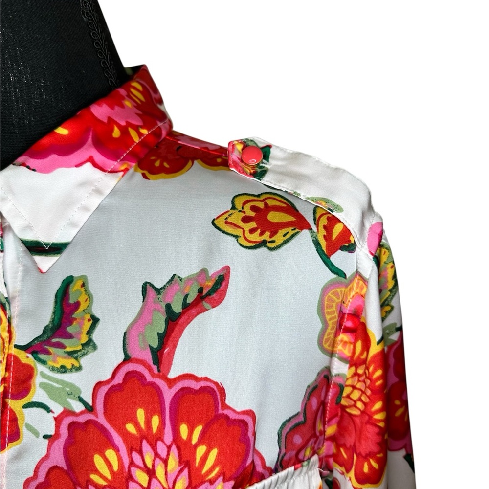 Jones‎ New York Floral Button-Down Blouse - Size L - Picture 4 of 6